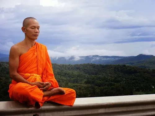 zen monk meditating