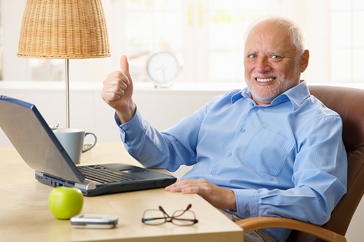 old man happy from viagra