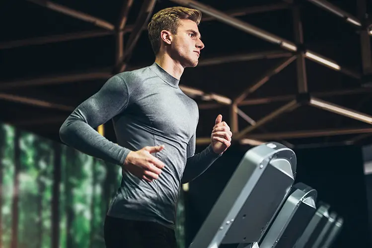 guy running on treadmill