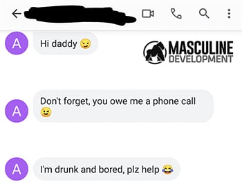 texting woman example