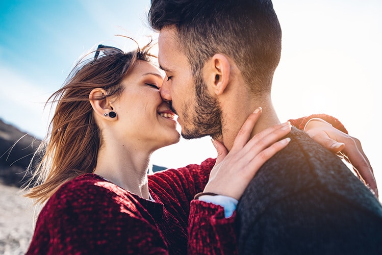 dating crush about to kiss for first time