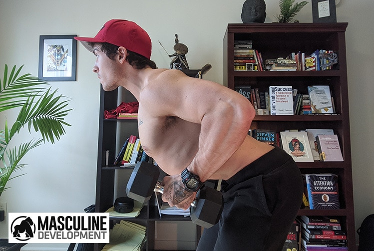 jon anthony dumbbell rows at home